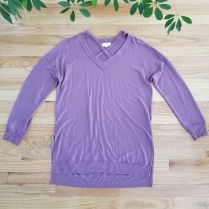 Cupio | Criss-Cross V-Neck Sweater | Lavender